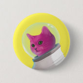 Rosa Astronautenkatze Button (Vorderseite)