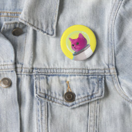 Rosa Astronautenkatze Button