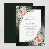 Rosa Ätherische Florale Hochzeit Einladung (Vorne/Hinten)