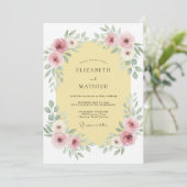 Rosa Ätherische Frühlingshochzeit Einladung (Stehend Vorderseite)