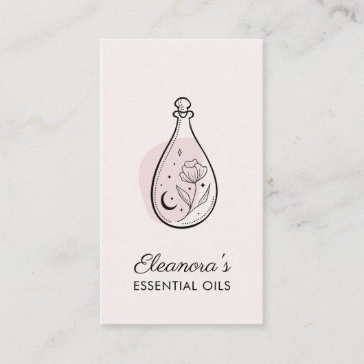 Rosa ätherische Öle Aromatherapie Visitenkarte (Vorderseite)