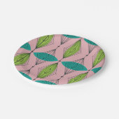 Rosa Atomarogee und Sternexplosion-PapierTeller Pappteller (Schrägansicht)