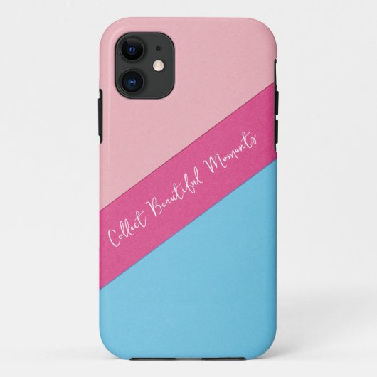 Rosa auf blauem Hintergrund IPhone Case (Rückseite)
