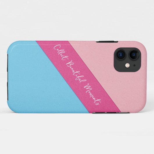 Rosa auf blauem Hintergrund IPhone Case (Rückseite (Horizontal))