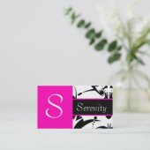 Rosa auf blauem noblem visitenkarte (Stehend Vorderseite)