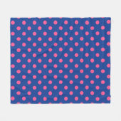 Rosa auf blauem Polka-Punkte-Musterdesign Fleecedecke (Vorderseite (Horizontal))