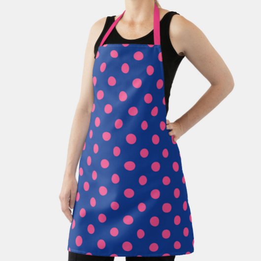 Rosa auf blauem Punkte-Muster-Design Schürze