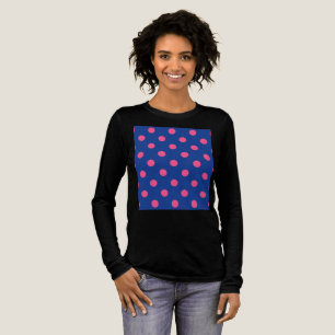 Rosa auf blauem Punkte-Muster-Design Tri-Blend Shirt