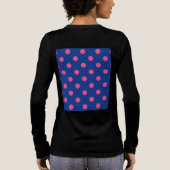 Rosa auf blauem Punkte-Muster-Design Tri-Blend Shirt (Rückseite)