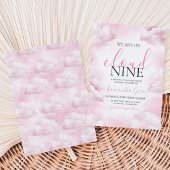 Rosa auf Cloud 9 Babydusche Einladung