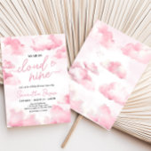 Rosa auf Cloud Nine Baby Dusche Einladung