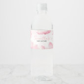 Rosa auf Cloud Nine Baby Dusche Wasserflaschenetikett (Vorderseite)