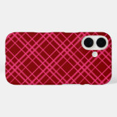 Rosa auf dem Maroon Red Tartan Kariertes Muster Case-Mate iPhone Hülle (Rückseite (Horizontal))