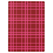 Rosa auf dem Maroon Red Tartan Kariertes Muster Klemmbrett (Rückseite)