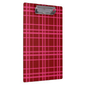 Rosa auf dem Maroon Red Tartan Kariertes Muster Klemmbrett (Rechts)