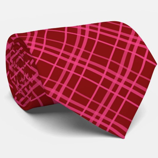 Rosa auf dem Maroon Red Tartan Kariertes Muster Krawatte