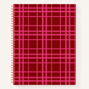 Rosa auf dem Maroon Red Tartan Kariertes Muster Notizblock