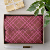 Rosa auf dem Maroon Red Tartan Kariertes Muster Seidenpapier (Geschenk)
