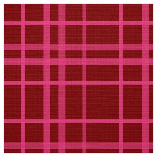 Rosa auf dem Maroon Red Tartan Kariertes Muster Stoff (Muster)