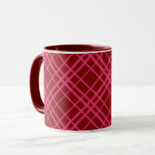 Rosa auf dem Maroon Red Tartan Kariertes Muster Tasse (Vorderseite Links)