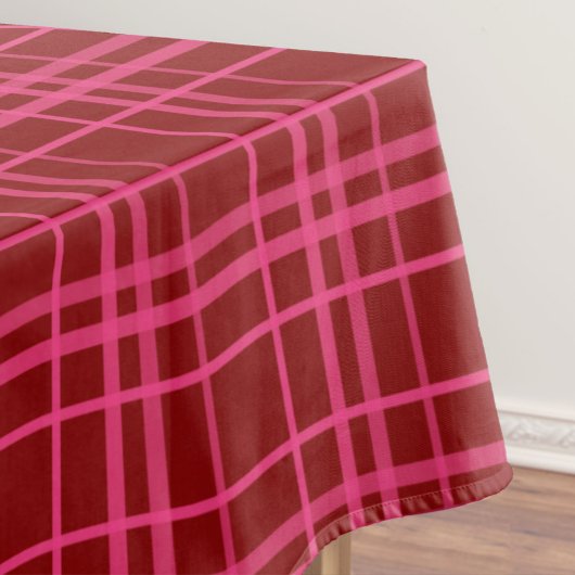 Rosa auf dem Maroon Red Tartan Kariertes Muster Tischdecke