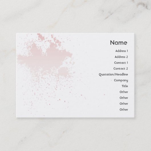 Rosa auf dem weißen Spritzer - Chubby Visitenkarte (Vorderseite)