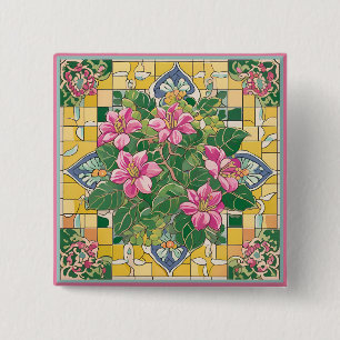 Rosa auf der gelben Seite Button