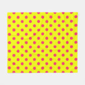 Rosa auf gelben Punkten Musterdesign Fleecedecke (Vorderseite (Horizontal))