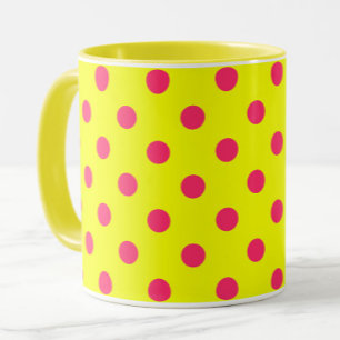 Rosa auf gelben Punkten Musterdesign Tasse