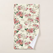 Rosa auf gelber Vintager Blüte Badhandtuch Set (Handtuch)
