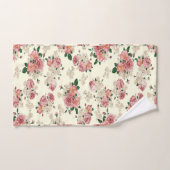 Rosa auf gelber Vintager Blüte Badhandtuch Set (Handtuch)