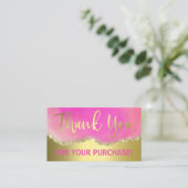 Rosa auf Gold Fohlen Agate Vielen Dank einfügen Visitenkarte (Stehend Vorderseite)