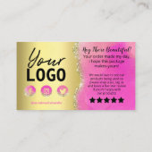 Rosa auf Gold Fohlen Agate Vielen Dank einfügen Visitenkarte (Rückseite)