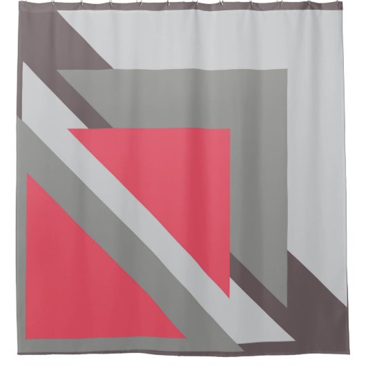 Rosa auf grau duschvorhang (Vorderseite)