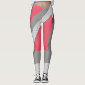 Rosa auf grau leggings (Vorderseite)