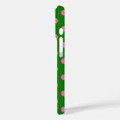 Rosa auf grünem Polka-Punkte-Musterdesign Case-Mate iPhone Hülle (Rückseite / Links)