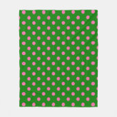 Rosa auf grünem Polka-Punkte-Musterdesign Fleecedecke (Vorderseite)