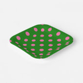 Rosa auf grünem Polka-Punkte-Musterdesign  Pappteller (Gewinkelt)