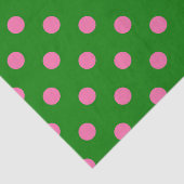 Rosa auf grünem Polka-Punkte-Musterdesign Seidenpapier (Ausschnitt)