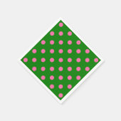 Rosa auf grünem Polka-Punkte-Musterdesign Serviette (Ecke)