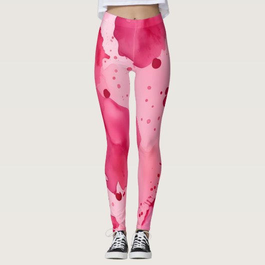 Rosa auf Rosa Abstract Leggings (Vorderseite)