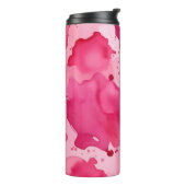 Rosa auf Rosa Abstrakt Thermosbecher (Nach links gedreht)