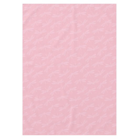 Rosa auf rosa elegantem Frühlings-Libellen-Muster Tischdecke (Vorderseite)