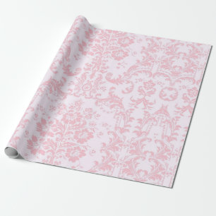 Rosa auf Rosa Elegantes Florales Vintage Geschenkpapier