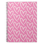 Rosa auf rosa Herzen Notizblock (Vorderseite)