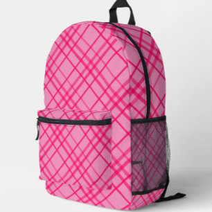 Rosa auf rosa kariertes Gitter-Karodesign Bedruckter Rucksack