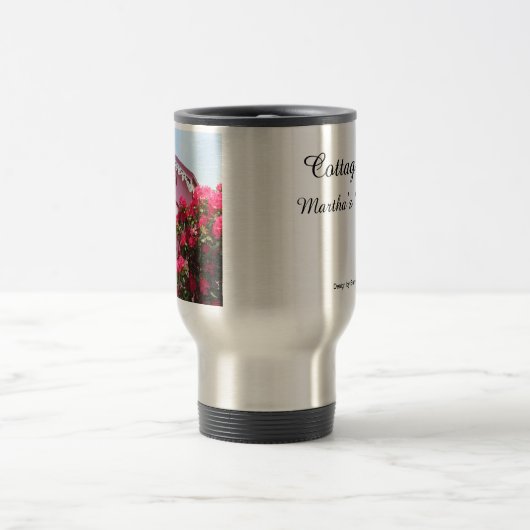 Rosa auf Rosa - Martha's Vineyard Reisebecher (Mittel)