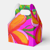 Rosa auf rosa Plumeria Tropisches Gastgeschenk Geschenkschachtel (Vorderseite)