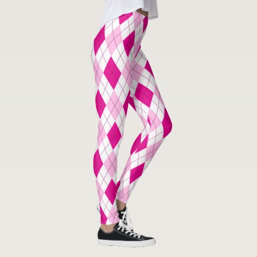 Rosa auf rosa Raute Leggings (Rechts)