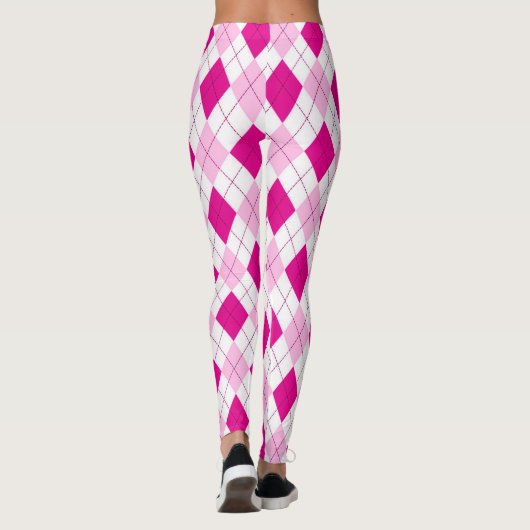 Rosa auf rosa Raute Leggings (Rückseite)